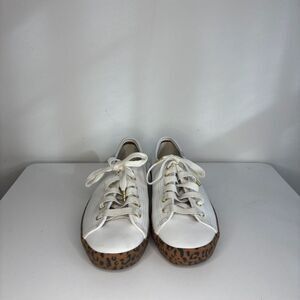 Keds- White Sneakers with Leopard Print